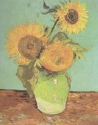 Vincent Van Gogh Three Sunflowers in a Vase (nn04) oil painting on canvas